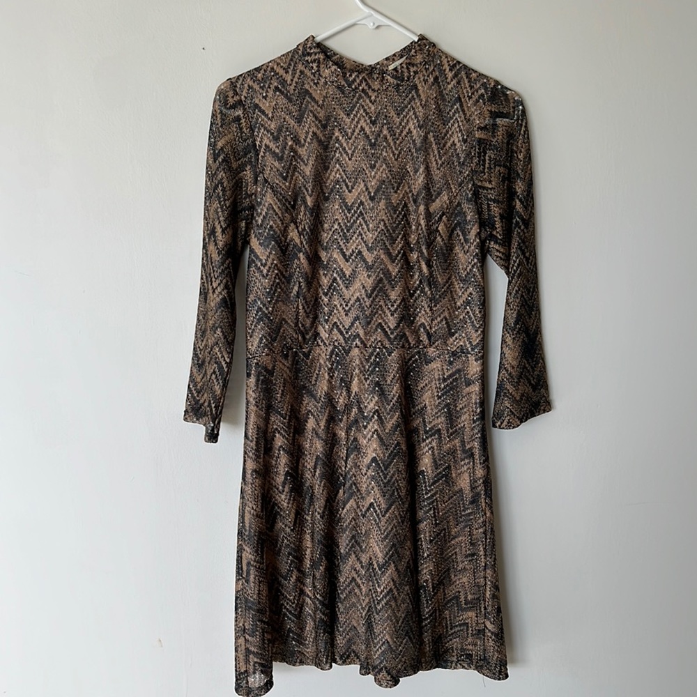 Gold and Black Chevron Dress